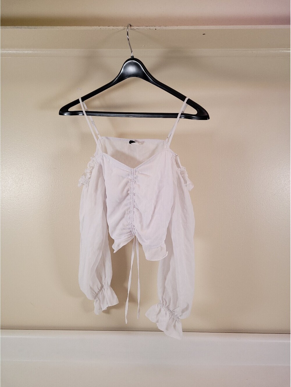 Divided off the shoulder blouse womens large white